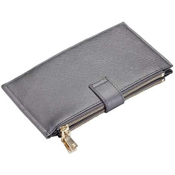 Women's Wallet RFID Blocking Bi fold Multi Card Wallet Zipper Pocket DARK GRAY - Picture 3 of 4